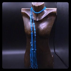Deerskin Long Leather Lariat Necklace